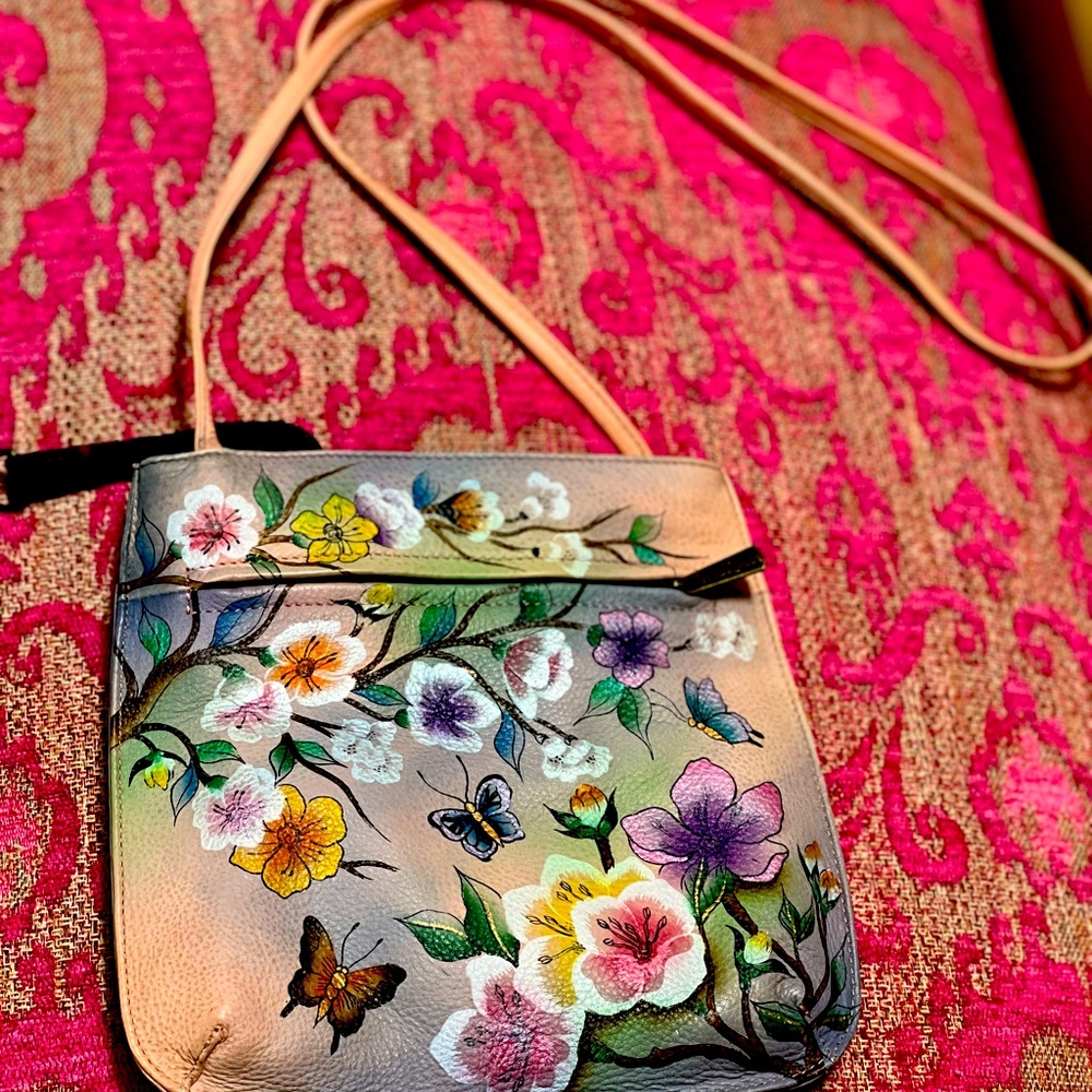 Anuschka hand painted leather bag, never used